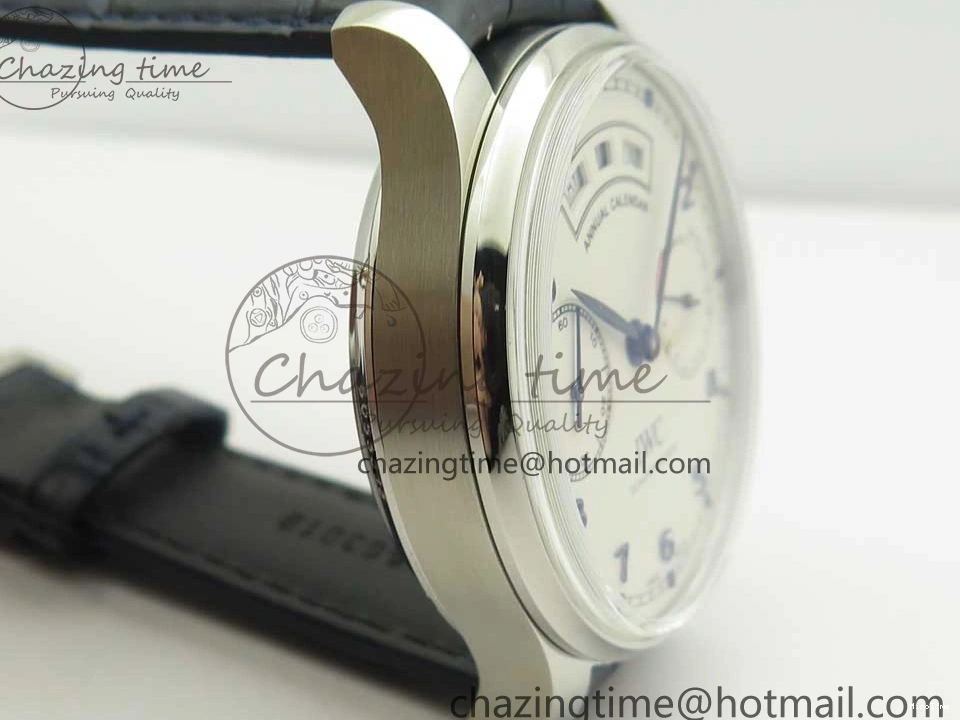 MIROTIME 1219 Affordable Portuguese Real PR Real Annual Calendar IW5035 ZF 1:1 Best Edition White Dial Blue Markers on Blue Leather Strap A 7143